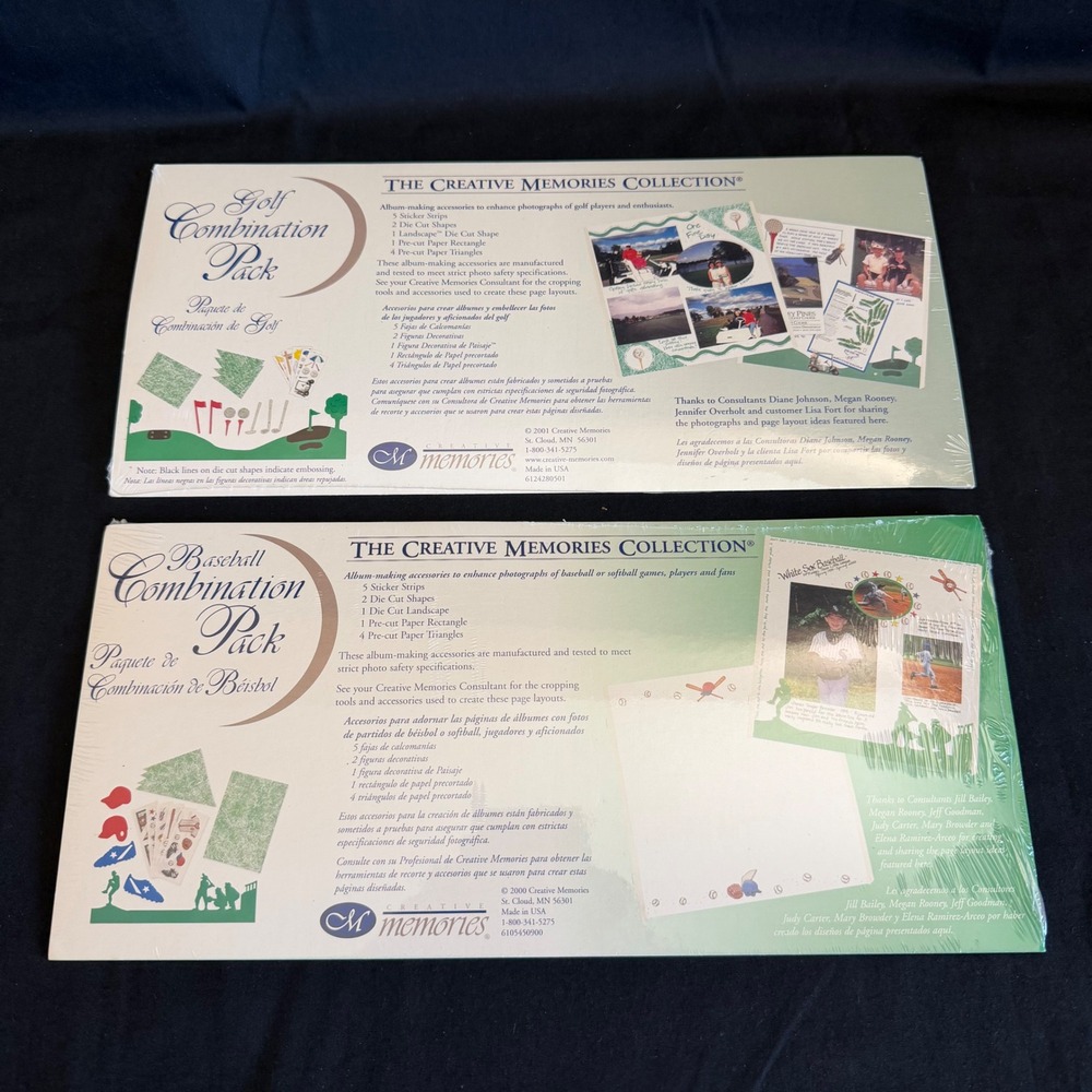 Creative Memories Golf & Baseball Packs Scrapbook Stickers Paper Lot of 2 Sports